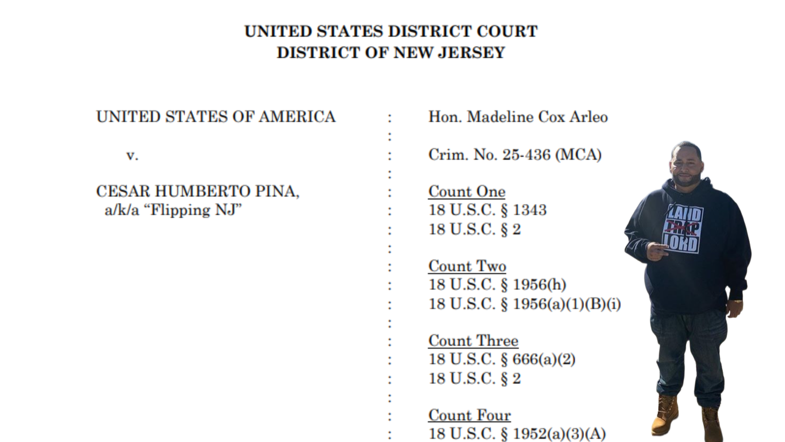 Flipping NJ Cesar Pina guilty plea